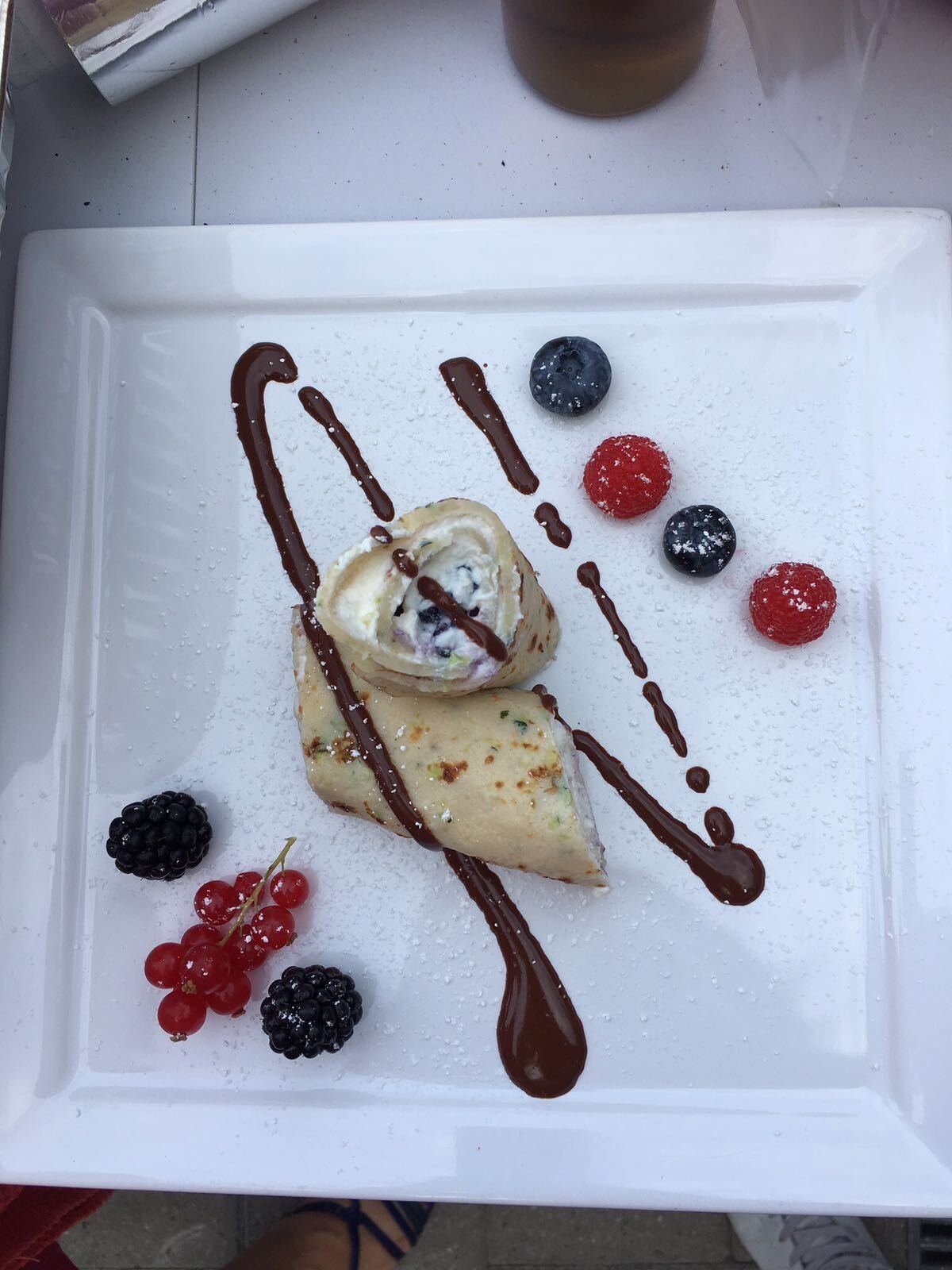 Dessert op een bord